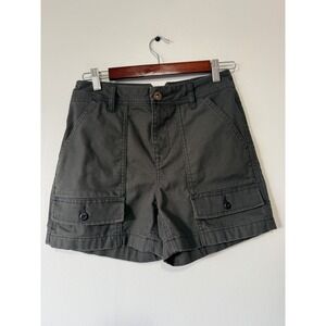 REI Co-op Womens Size 2 Charcoal Grey Canvas Utility Cargo Hiking Shorts 148137